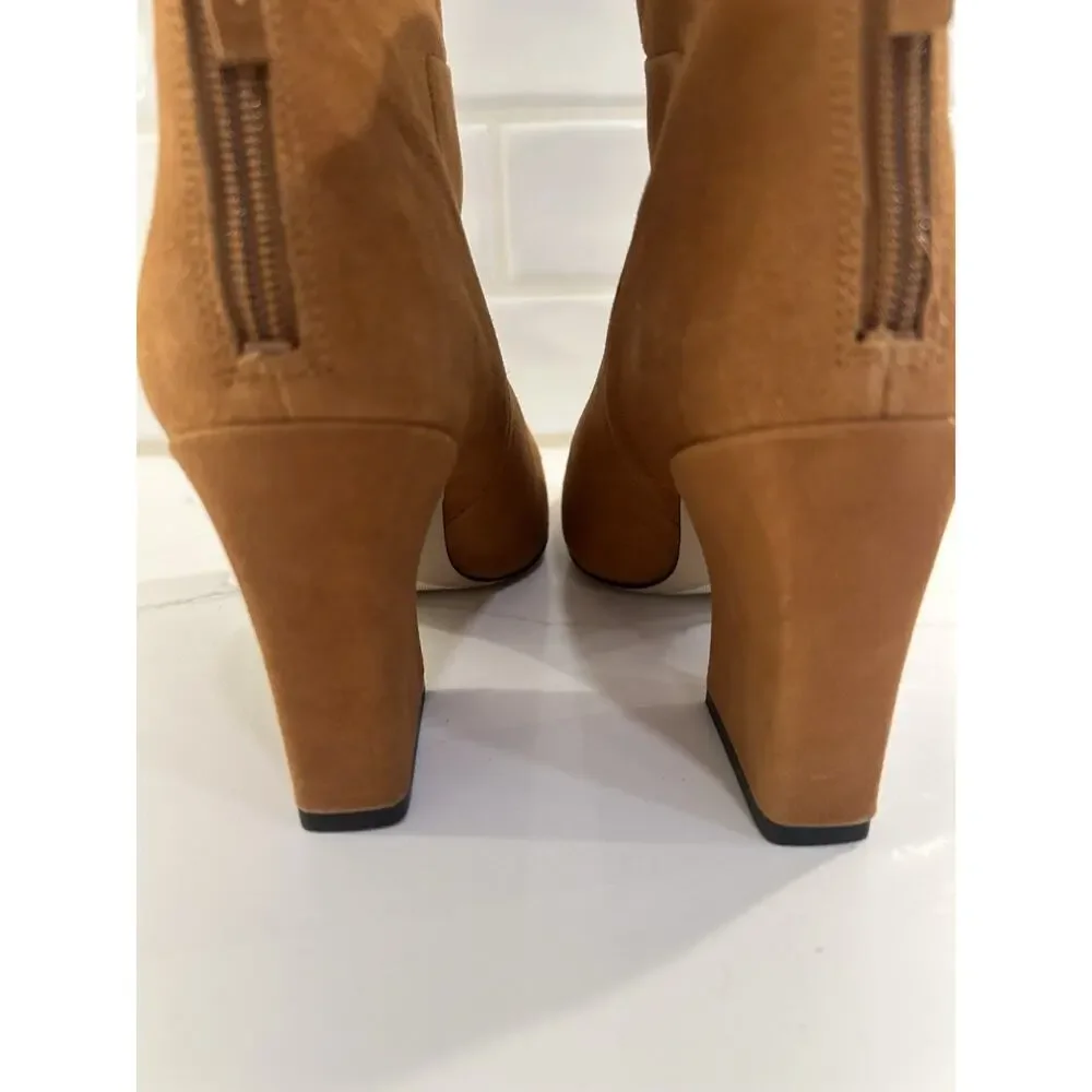 Franco Sarto Venture, Midshaft, Boot Whiskey Brown Zip Up Pointed Toe Suede Sz 7